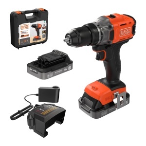 Aparat de gaurit si insurubat BLACKDECKER BCD382D2XK, 18V, 2 acumulatori 2.0Ah