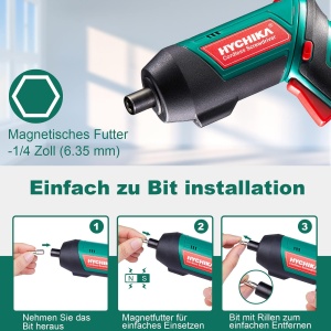 Aparat de insurubat HYCHIKA 3,6V, 6Nm, acumulator 2000mAh, 20 accesorii - Img 3