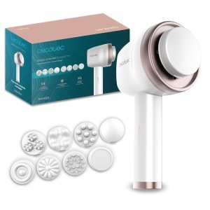 Aparat de masaj pentru celulita corporala Cecotec cu 8 capete interschimbabile SkinCare Push Up. 5 moduri, 6 niveluri de intensitate, 1,5 ore de viata a bateriei, design ergonomic, oprire automata.