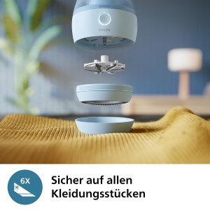 Aparat de ras de scame Philips, dispozitiv de indepartare a scamelor reincarcabil prin USB, sigur pe toate articolele de imbracaminte, incarcator USB inclus, indepartare eficienta a scamelor, eliminare fara efort, albastru (GCA2100/20) - Img 4