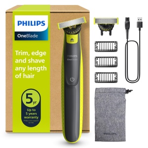 Aparat de ras electric Philips OneBlade 360, 2 lame 360, 3 piepteni (135mm), waterproof