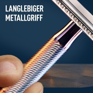 Aparat de ras King C. Gillette cu 5 lame, maner metalic si design anti-frecare - Img 4
