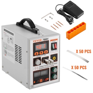 Aparat de sudat cu fir VEVOR, sudor cu puncte cu impulsuri 788H si incarcator de baterii, sudor portabil cu acumulator pentru sarcini grele cu 2 moduri de sudare si iluminare LED pentru nichel pur de 0,15 mm, 18650 14500 Acc - Img 9