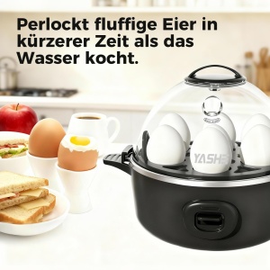Aparat electric pentru fiert oua YASHE capacitate 7 oua functie automata BPA-free - Img 8