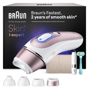Aparat IPL Braun PL7442 pentru epilare definitiva, albauriu roz, 4 accesorii