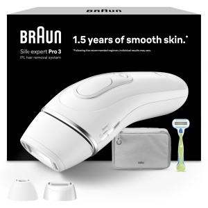 Aparat IPL Braun Silk Expert Pro 3 PL3222, Epilare Durabila, Alb-Argintiu