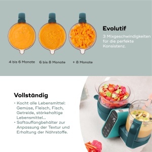 Aparat multifunctional Babymoov Nutribaby Plus Opal Green, 2200 ml, 6 functii, LCD - Img 6