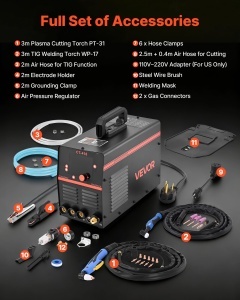 Aparat multifunctional de sudura si taiere VEVOR CT-416, 3 in 1, 50A200A, afisaj LED - Img 7