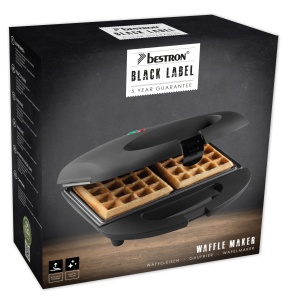 Aparat pentru gofre Bestron ASW401BL design retro 700W antiaderent negru mat - Img 5