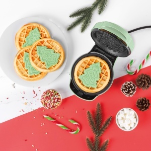 Aparat pentru vafe Giles Posner Mini-Waffeleisen, 5-in-1, placi detasabile, pastelor verde - Img 4