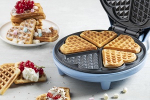 Aparat pentru vafe in forma de inima Bestron ASW217B, 700W, albastru, cu suprafata antiaderenta - Img 2