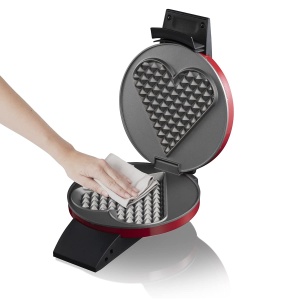 Aparat vafe Cloer 1633V, Ziua Indragostitilor, Ziua Mamei, pentru o inima mare de vafe, acoperire antiaderenta, lampa de copt, functie practica de suport, 930W, carcasa metalica vopsita in rosu - Img 4