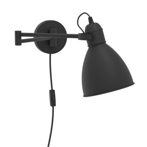 Aplica de perete EGLO San Peri, design vintage industrial, negru, E27