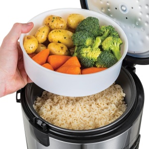 Aragaz de orez Russell Hobbs [castigatorul testului] 1,2 l incl. insertie pentru abur cu capac cu balamale cu aroma (functie de mentinere la cald, oala de gatit cu acoperire antiaderenta, lingura de orez si ceasca de masurare, otel inoxidabil) 27080-56 - Img 7