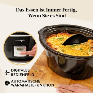 Aragaz lent digital Crockpot | 3,5 L (3 pana la 4 persoane) | Cronometru programabil cu numaratoare inversa | Mufa UE cu 2 pini | Negru [CSC113X] - Img 4
