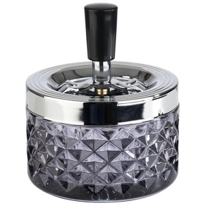 Aschinator APS 568, 9,5 cm, inaltime 11 cm, metal verchromat, gri inchis