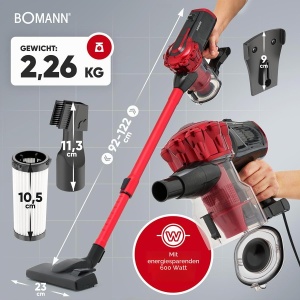 Aspirator Bomann BS 6072 CB, 600W, 2in1, Beutellos, 6.8m Cablu - Img 7