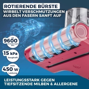 Aspirator CLEANmaxx 3-in-1 cu 55C aer cald, UV-C si 15 kPa putere de aspirare - Img 6