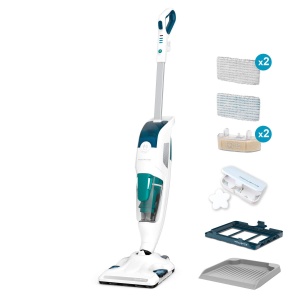 Aspirator cu aburi Rowenta Clean Steam Revolution RY7757 alb-albastru functie 2 in 1