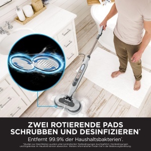Aspirator cu aburi Shark S8201EU, 2 pad-uri rotative, 3 nivele de abur, albgri - Img 2