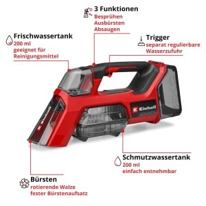 Aspirator cu acumulator Einhell TE-SCL 18200, 3-in-1, design compact - Img 3