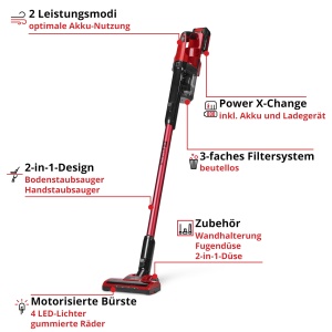 Aspirator cu acumulator Einhell TE-SV 18 Li, 4.0 Ah, 2-in-1, putere mare de aspirare - Img 3