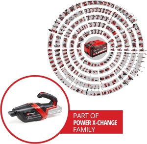 Aspirator de mana fara fir Einhell TE-HV 18/06 Li-Solo Power X-Change (18 V, putere de aspiratie de 72 mbar, incl. duza pentru crapaturi, duza de tapiterie, duza de podea, recipient de praf de 0,6 L, fara baterie) - Img 2