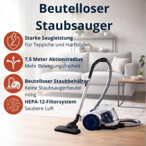 Aspirator Dirt Devil DD2503, 800W, HEPA 12, 2.2L, Alb - Img 2