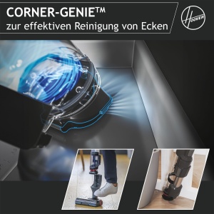 Aspirator fara fir Hoover HFX cu lumina LED, aspirare pana la 120 m2 I Aspirator fara fir cu Corner Genie(tm) pentru curatarea colturilor si marginilor I cu anti-rasucire impotriva incurcarii parului aspirat [HFX10H] - Img 3