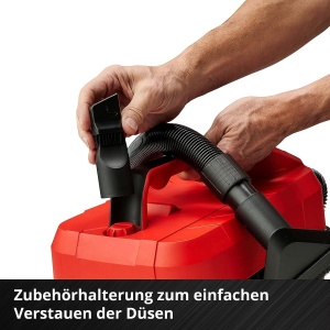 Aspirator fara fir TE-VC 18/10 Li-Solo Power X-Change (rezervor de 10 litri, inclusiv furtun de 2 m, duza creed/perie + perna/duza universala, fara baterie si incarcator), rosu - Img 8