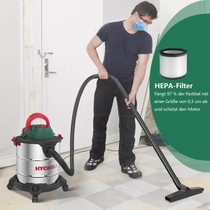 Aspirator industrial HYCHIKA 1200W, 20L, functie 3-in-1, filtru HEPA, inox - Img 4