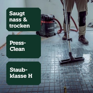 Aspirator Metabo ASA 30 H PC, 1200 W, pentru umed si uscat, Staubklasse H - Img 2