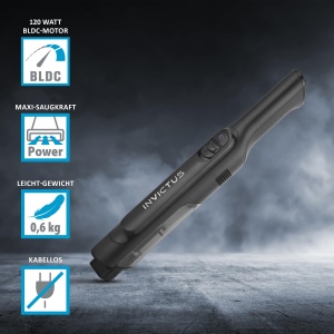 Aspirator pentru caini fara fir Genius Invictus ONE Primus 8 buc., Aspirator mic fara fir Aspirator auto Lumina fara sac fara fir, Filtru HEPA, Perie textila 2 in 1 pentru crapaturi, Aspirator de mana Bucatarie auto - Img 2