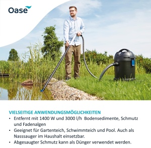 Aspirator pentru teiche Oase PondoVac Classic, 1400 W, 3000 lh, 27 l - Img 2