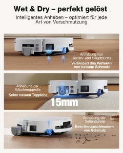 Aspirator robot ECOVACS T90 PRO Omni, 30000 Pa, functie de spalare, alb - Img 7