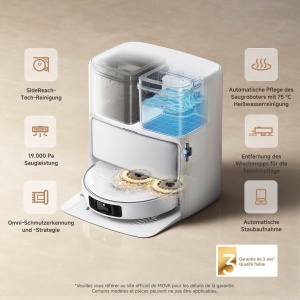 Aspirator robot Mova P50 Pro Ultra, 19000 Pa, auto-curatare, navigare LDS - Img 8