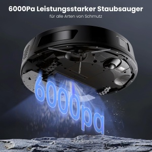 Aspirator robot Proscenic Q8 cu functie de stergere aspirator robot 6000Pa 200min Navigatie laser puternica cu 5 carduri control prin APP Alexa Siri I - Img 2