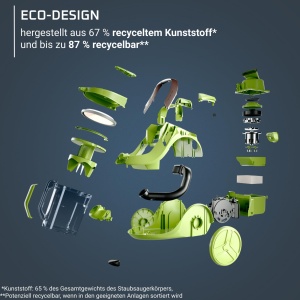 Aspirator Rowenta RO7B12, 900 W, 2,5 L, Eco-Design, Negru-Verde - Img 4