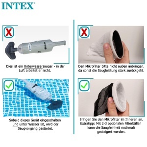 Aspirator subacvatic Intex 28620NP, cu acumulator, 239 cm, gri - Img 7