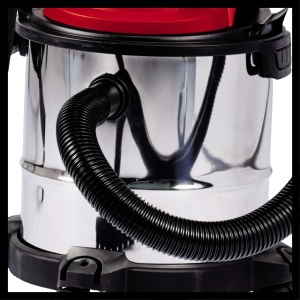 Aspirator umed/uscat Einhell TC-VC 1812 S (putere de 1.250 W, sistem de furtun de 36 mm, recipient din otel inoxidabil de 12 l, filtru de spuma, extins. accesorii duze), rosu, negru, alb - Img 4