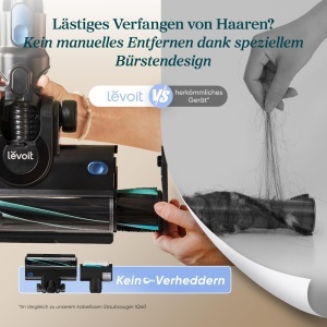 Aspirator vertical Levoit LVAC-300 fara fir autonomie 60 min anti-incalcire ideal pentru par de animale si podele dure - Img 5