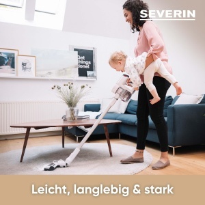 Aspirator vertical SEVERIN HV 7166, 2-in-1, 400 W, autonomie 60 min, alb - Img 4