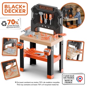 Atelier de lucru Smoby BlackDecker cu 78 accesorii si 7 unelte, din material reciclat - Img 4