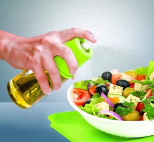 Atomizor Fackelmann cu Pompa pentru Ulei sau Otet, Pulverizator pentru Salata Pulverizator cu Pompa, Sticla, Verde si Transparent, 18.5x6.2x6cm - Img 2