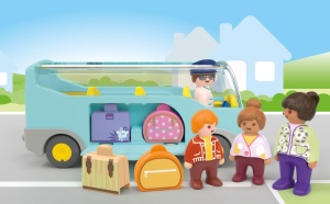 Autobuz de calatorie PLAYMOBIL JUNIOR, 9 piese, din plastic biobazat - Img 3