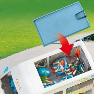 Autobuz scolar PLAYMOBIL 71329, 5 locuri, rampa pliabila pentru accesibilitate - Img 6