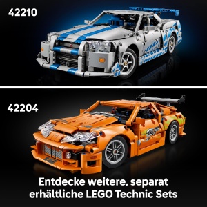 Automodel LEGO Technic 2 Fast 2 Furious Nissan Skyline GT-R (R34) - 1410 piese, Driftfunctie, 6-Zylinder-Motor - Img 7