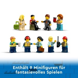 Avion de Pasageri LEGO 60367, 47 cm, cu 9 Minifigurine si Vehicule Aeroportuare - Img 6