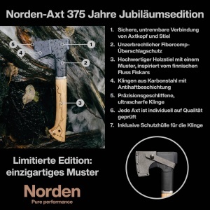 Axa Universala Fiskars 375 Ani, Editie Limitata, 35.5 cm, Karbonstahl, Negru - Img 4