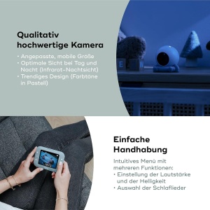 Babyphone cu camera Babymoov YOO ROLL - 10 ore autonomie, display 3,5 inch, noapte - Img 5